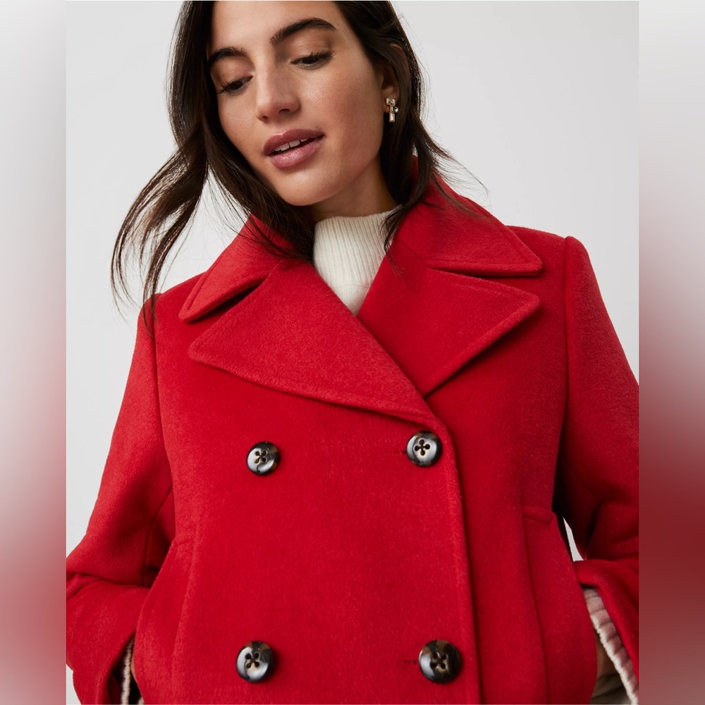 Ann Taylor Wool Blend Long Double breasted Peacoat Coat 829889 - Picture 5 of 12